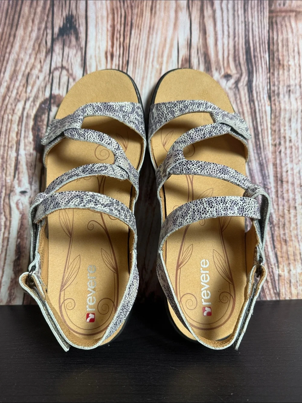 Revere Miami Silver Safari Sandals Womens Sz 7M